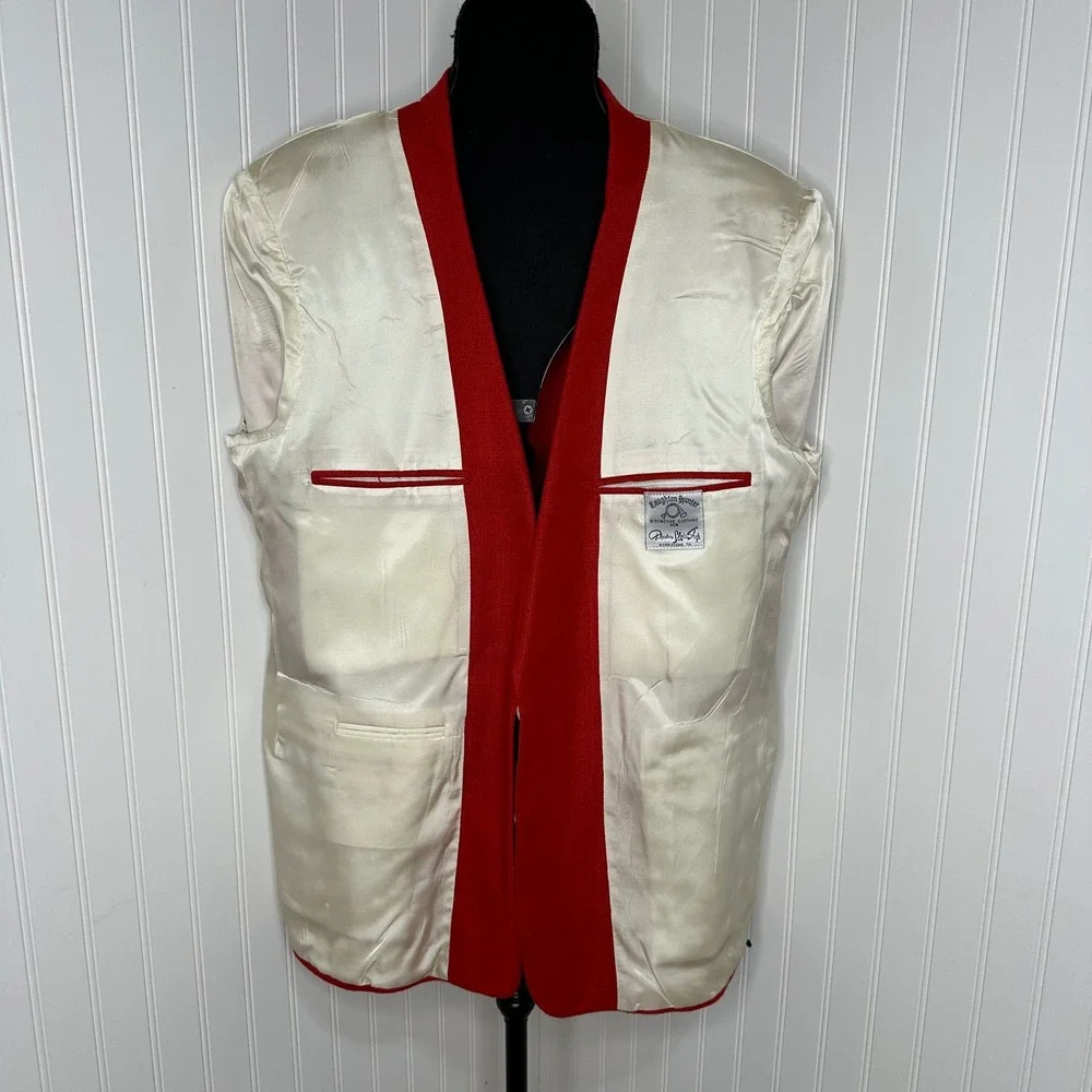 Vtg Laughton Hunter Red Blazer Sport Coat Suit Jacket Textured 2 Button Mens 44